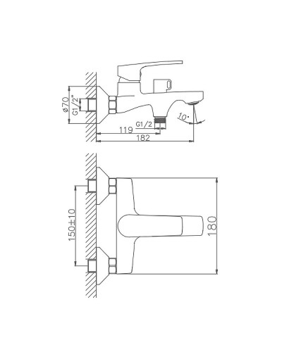 Смеситель для ванны Haiba HB60587 Хром
