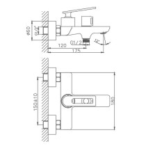 Смеситель для ванны Haiba HB60589 Хром