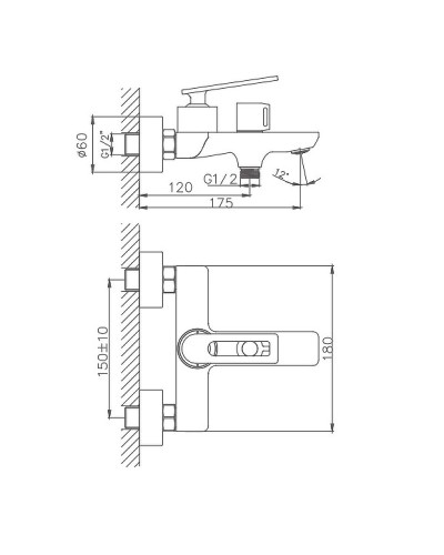 Смеситель для ванны Haiba HB60589 Хром