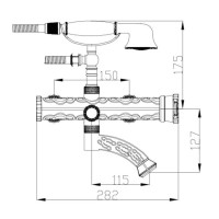 Смеситель для ванны Zorg Antic A 100W-SL