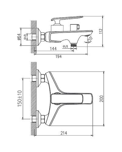 Смеситель для ванны Haiba HB60548-8 Белый Хром