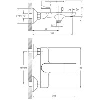 Смеситель для ванны Haiba HB60505 Хром