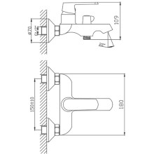 Смеситель для ванны Haiba HB60804 Белый Хром