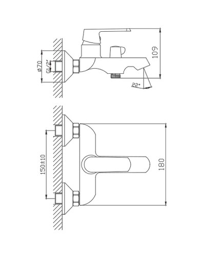 Смеситель для ванны Haiba HB60804 Белый Хром