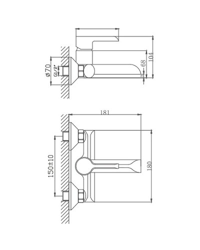Смеситель для ванны Haiba HB60805-8 Белый Хром