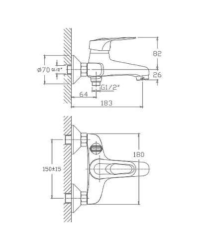 Смеситель для ванны Haiba HB3204 Хром