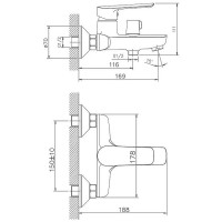 Смеситель для ванны Haiba HB60198 Хром