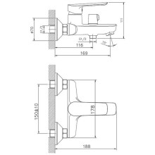 Смеситель для ванны Haiba HB60198 Хром