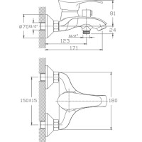 Смеситель для ванны Haiba HB6001 Хром