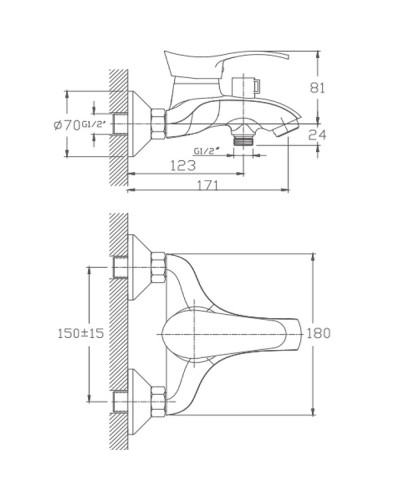 Смеситель для ванны Haiba HB6001 Хром