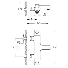 Термостат для ванны Vitra AquaHeat A47157EXP