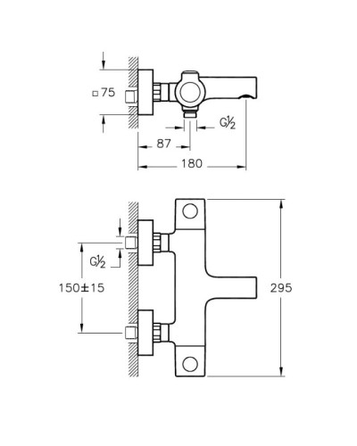Термостат для ванны Vitra AquaHeat A47159EXP