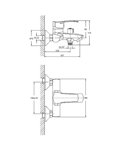 Смеситель для ванны Haiba HB6070 Хром