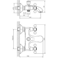 Смеситель для ванны Haiba HB3119-4 Бронза