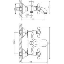Смеситель для ванны Haiba HB3119-4 Бронза