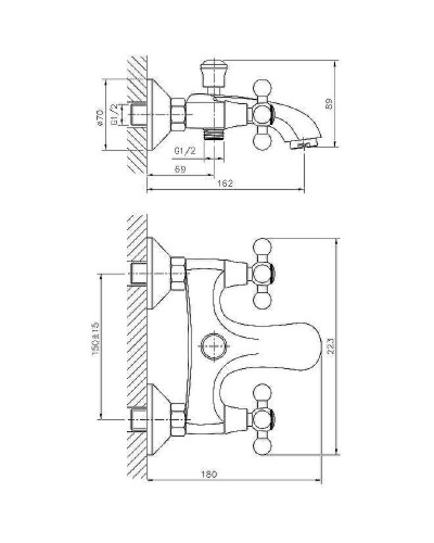 Смеситель для ванны Haiba HB3119-4 Бронза
