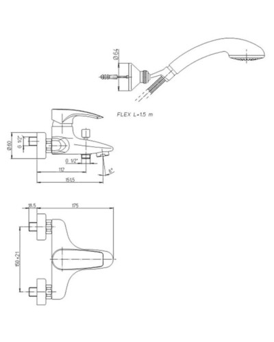 Смеситель для ванны Paini Spider 67CR105SRR2KM