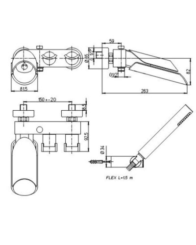 Смеситель для ванны Paini Morgana 73CR105LZ
