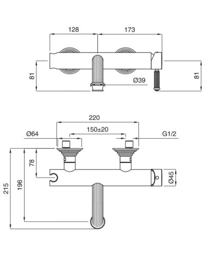 Смеситель для ванны Cezares APHRODITE-VDM-03/24-Bi