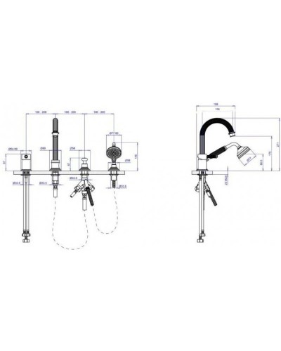 Смеситель на борт ванны Cezares APHRODITE-BVDM-01-Bi