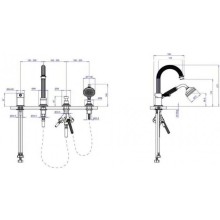 Смеситель на борт ванны Cezares APHRODITE-BVDM-02-Bi