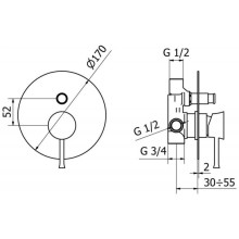 Смеситель для ванны Cezares POSITANO-VDIM-01