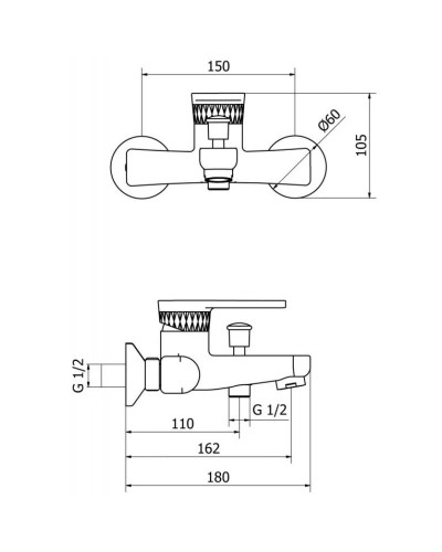 Смеситель для ванны Cezares DIANA-VM-01