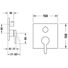 Смеситель для ванны Duravit C.1 C14210011010