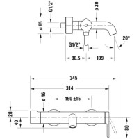 Смеситель для ванны Duravit C.1 C15230000010