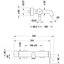 Смеситель для ванны Duravit C.1 C15230000010