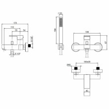 Смеситель для ванны Cezares UNIKA-VDM-03/24 Золото