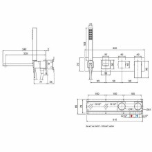 Смеситель для ванны Cezares UNIKA-VDM2-03/24 Золото