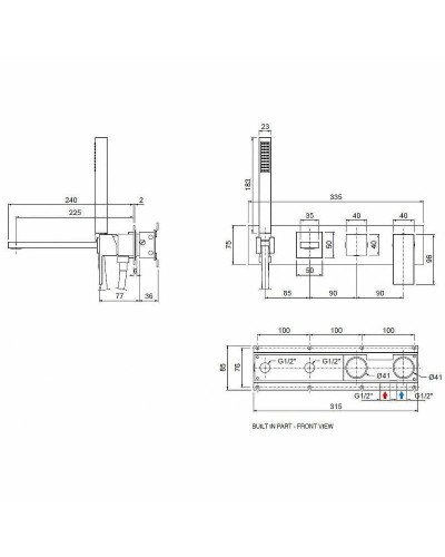 Смеситель для ванны Cezares UNIKA-VDM2-03/24 Золото