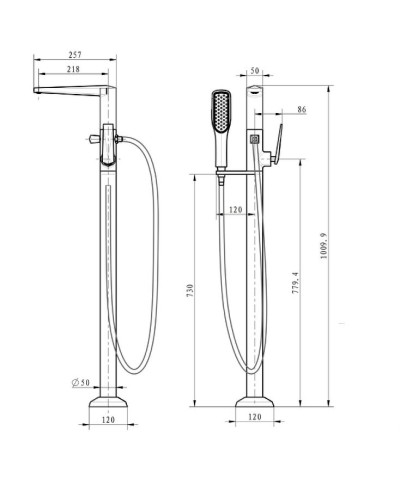 Смеситель для ванны Boheme Venturo 389 Золото