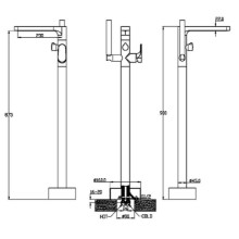 Смеситель для ванны Boheme Spectre 459-GM Оружейная сталь