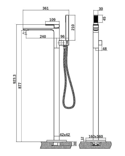 Смеситель для ванны Orange Lutz M04-336cr Хром