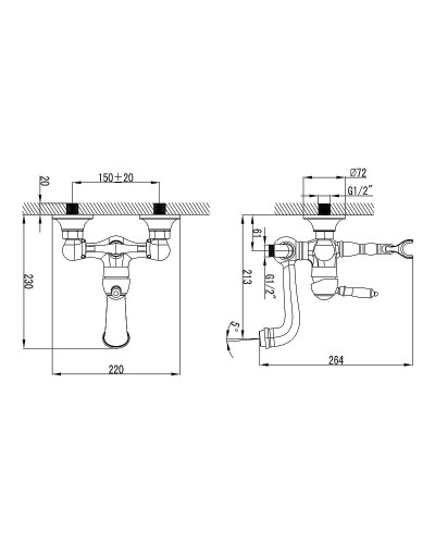 Смеситель для ванны Lemark Villa LM4812C Хром