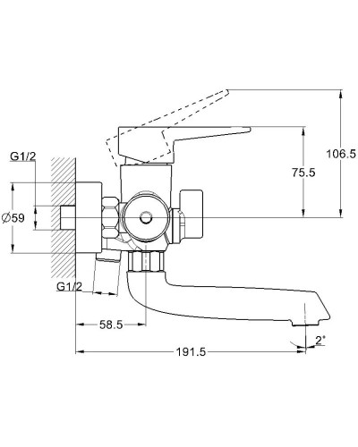 Смеситель для ванны G.Lauf NUD3-A045KT