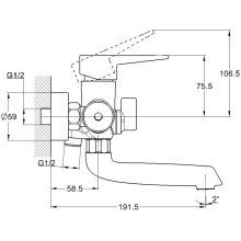 Смеситель для ванны G.Lauf NUD3-A045YW