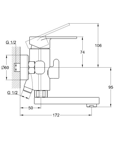 Смеситель для ванны G.Lauf NOB3-A128