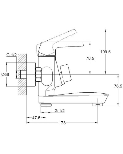 Смеситель для ванны G.Lauf LEF3-A232