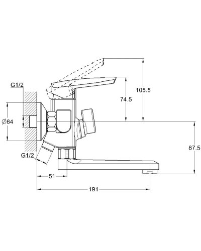 Смеситель для ванны G.Lauf LOF3-A033