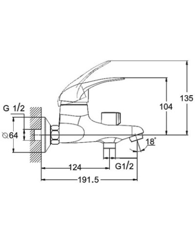 Смеситель для ванны G.Lauf KLO3-A048