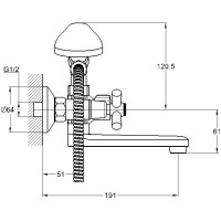 Смеситель для ванны G.Lauf QMT3-A722