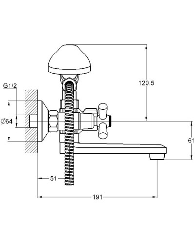 Смеситель для ванны G.Lauf QMT3-A722