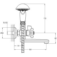 Смеситель для ванны G.Lauf QML3-A827
