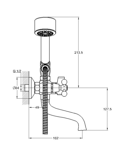 Смеситель для ванны G.Lauf QSL3-A827
