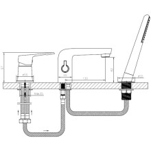 Смеситель на борт ванны Orange Berti M17-333cr