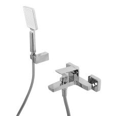 Смеситель для ванны и душа в комплекте с ручным душем, шлангом и держателем BelBagno ARDENTE-VASM-CRM