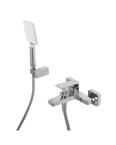 Смеситель для ванны и душа в комплекте с ручным душем, шлангом и держателем BelBagno ARDENTE-VASM-CRM